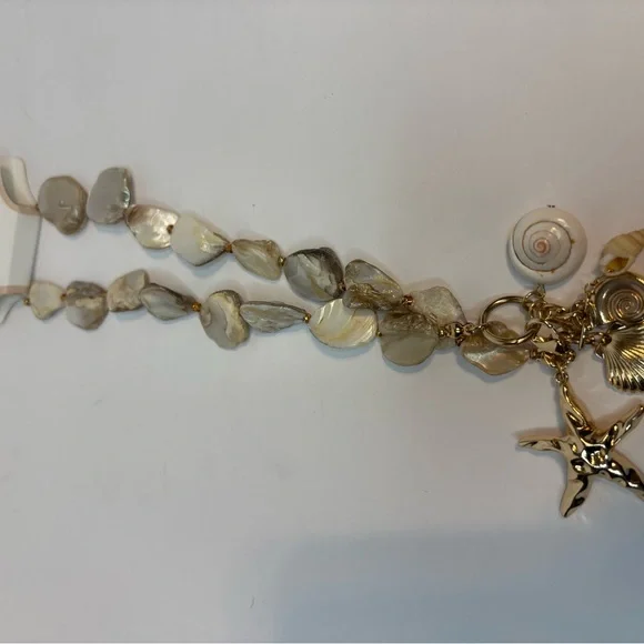 Carolee Gold-Tone Iridescent Shell Charm Necklace - Picture 8 of 8